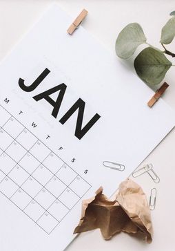 Kalender på bord
